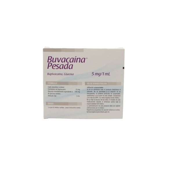 Buvacaina Pesada Solución Inyectable 0.5% – Anestésico Local