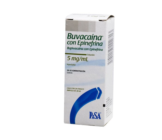 Buvacaína C/Epinefrina, Bupivacaína+Epinefrina, Fco. Amp c/30 mL