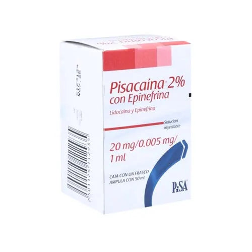 Pisacaina Solución 2% c/Epinefrina – Anestésico Local