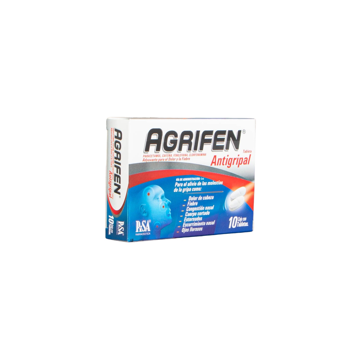 AGRIFEN Tabletas 10 pzas – Alivio de síntomas de resfriado