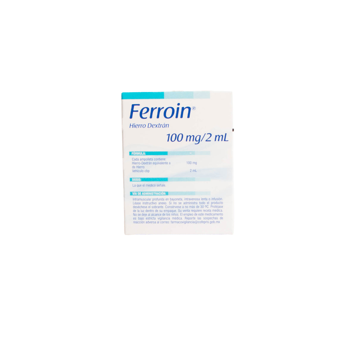 Ferroin Solución Inyectable 100mg/2ml – Hierro – Farmacia La Paz