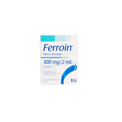 Ferroin Solución Inyectable 100mg/2ml – Hierro