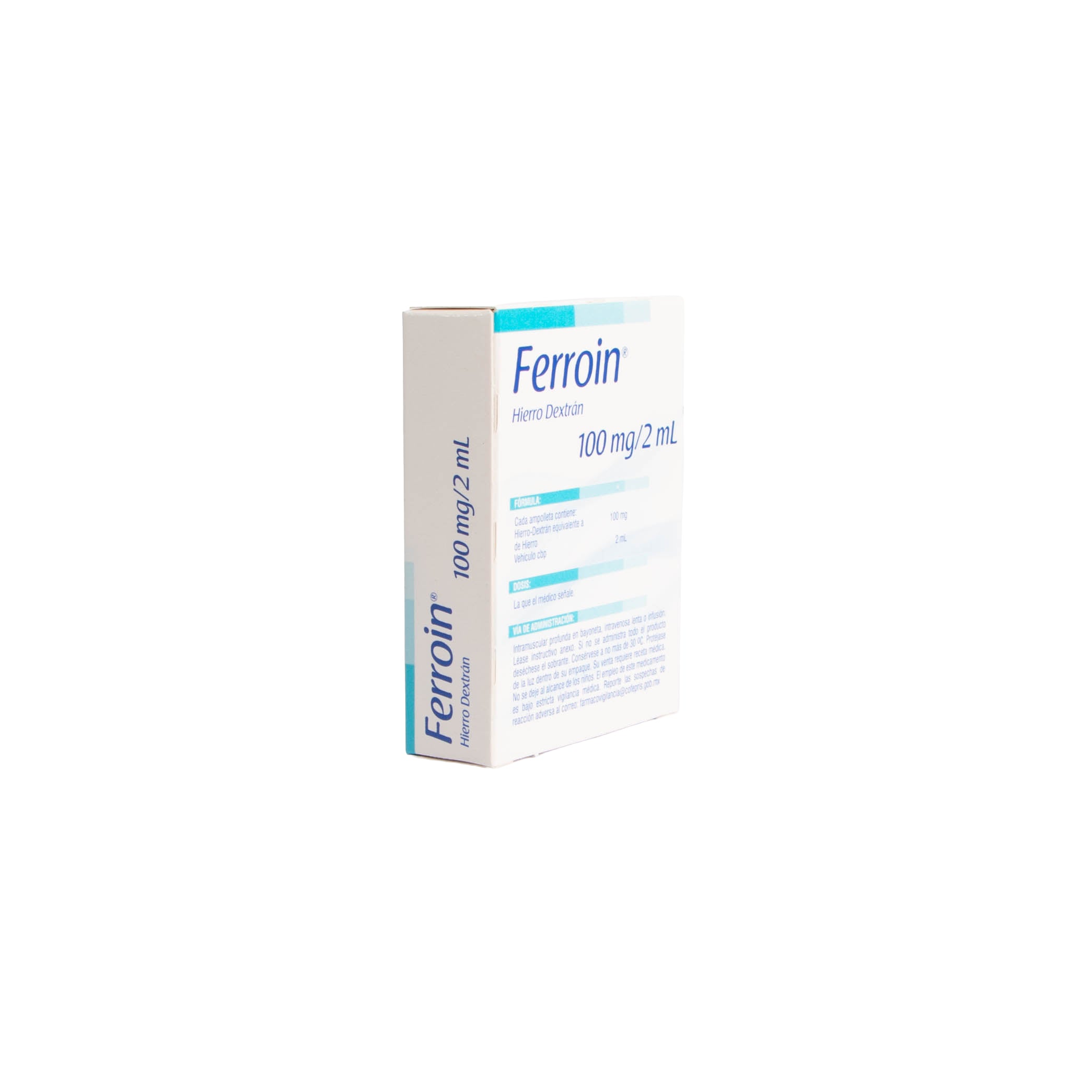 Ferroin Solución Inyectable 100mg/2ml – Hierro – Farmacia La Paz