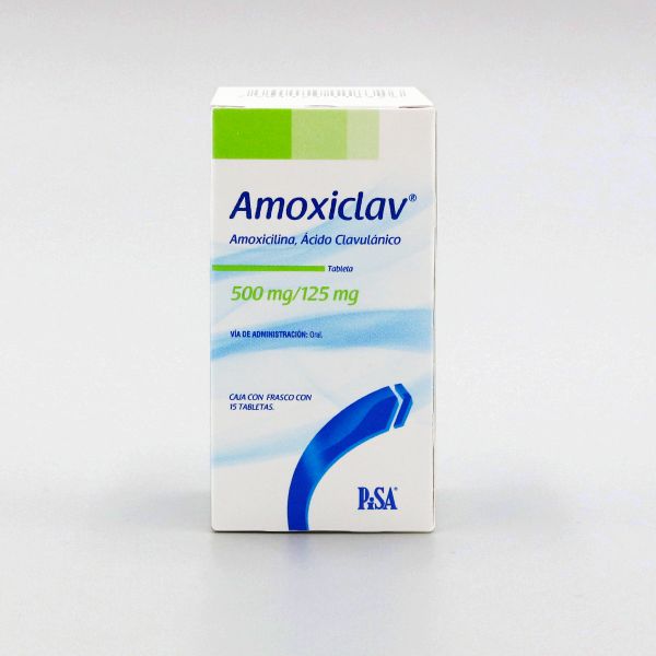 Amoxiclav 500/125 mg, Amoxicilina, Ácido Clavulánico, Caj. C/15 Tab.