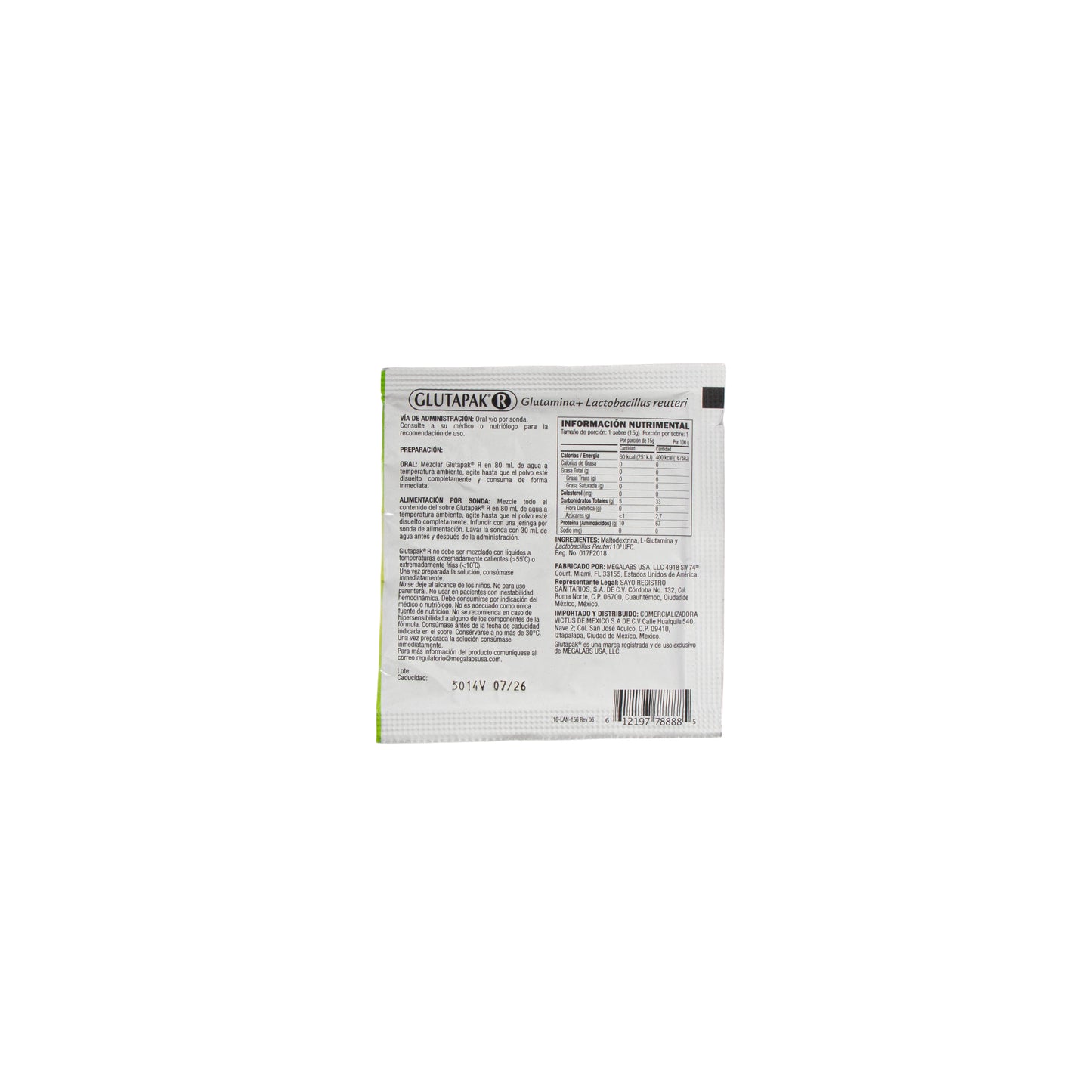 GLUTAPAK R Sobre 15 g – Suplemento Enteral
