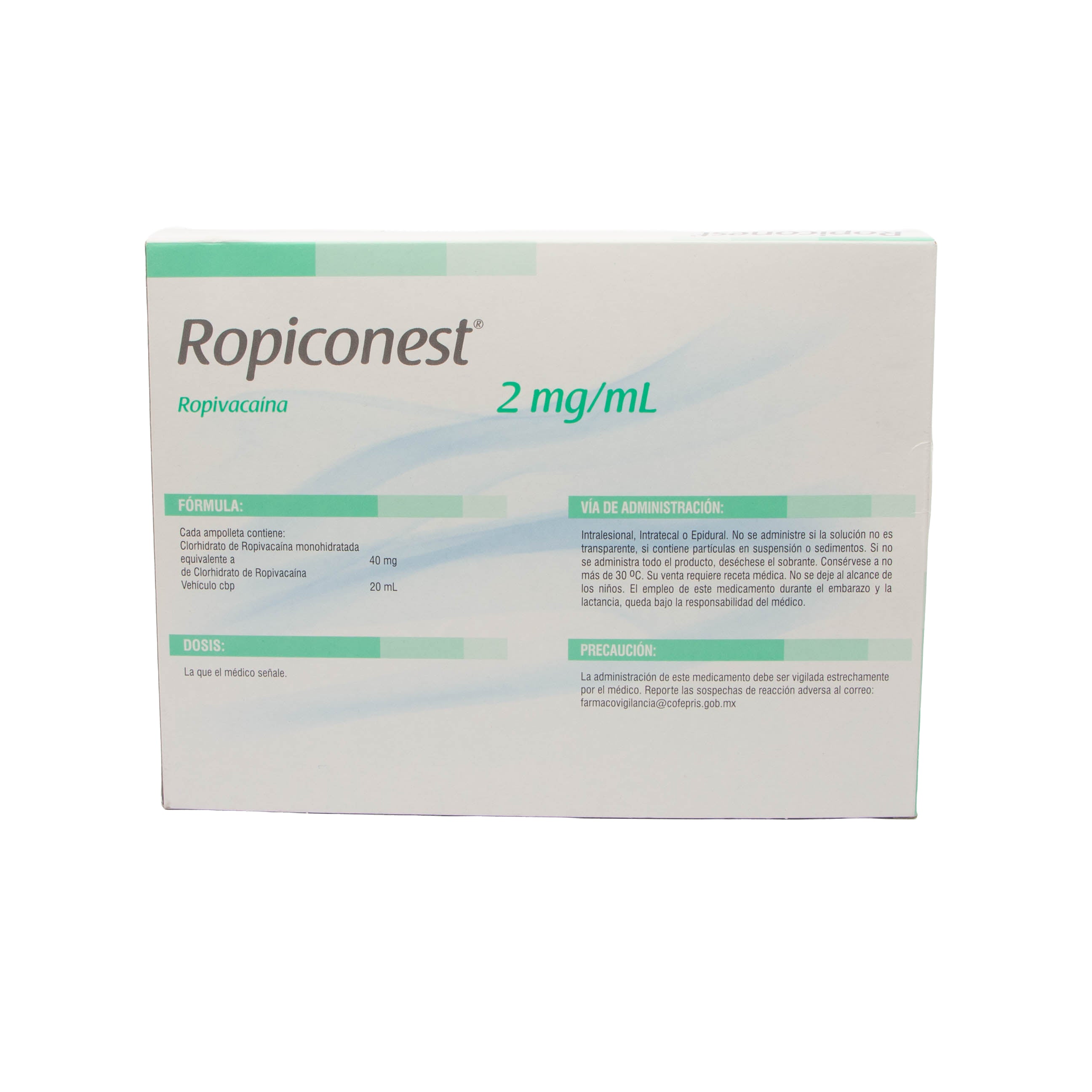 Ropiconest Solución Inyectable 2mg/ml – Anestésico Local – Farmacia La Paz