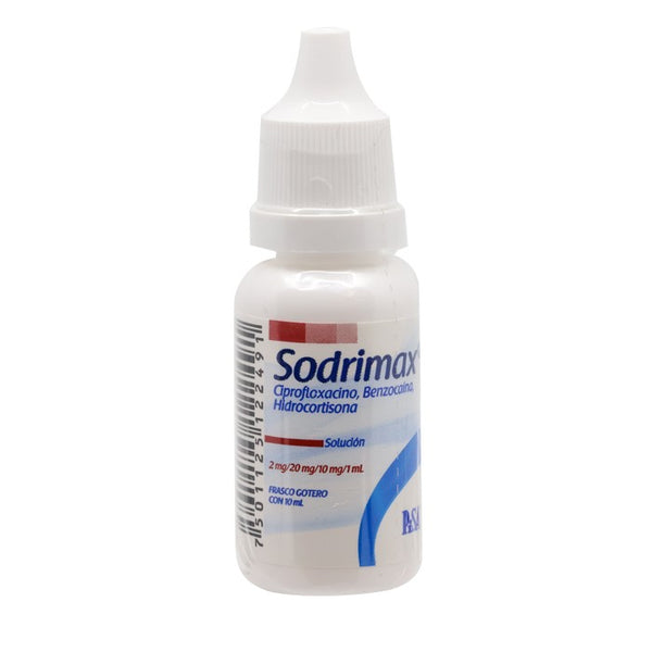 Sodrimax, Ciprofloxacino-Benzocaína-Hidrocortisona, Sol.Ótica 10 Ml