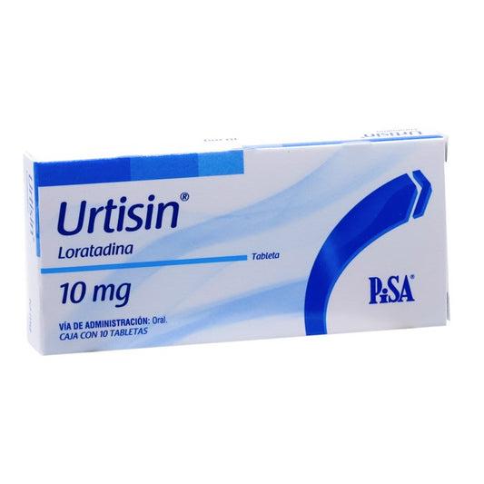 Urtisin 10 Mg, Loratadina, Caj. C/10 Tab.
