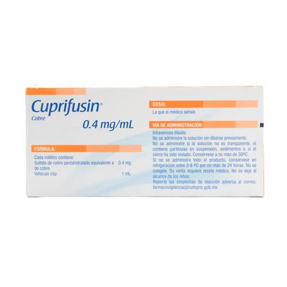 Cuprifusin Solución Inyectable 10ml – Terapia de Infusión
