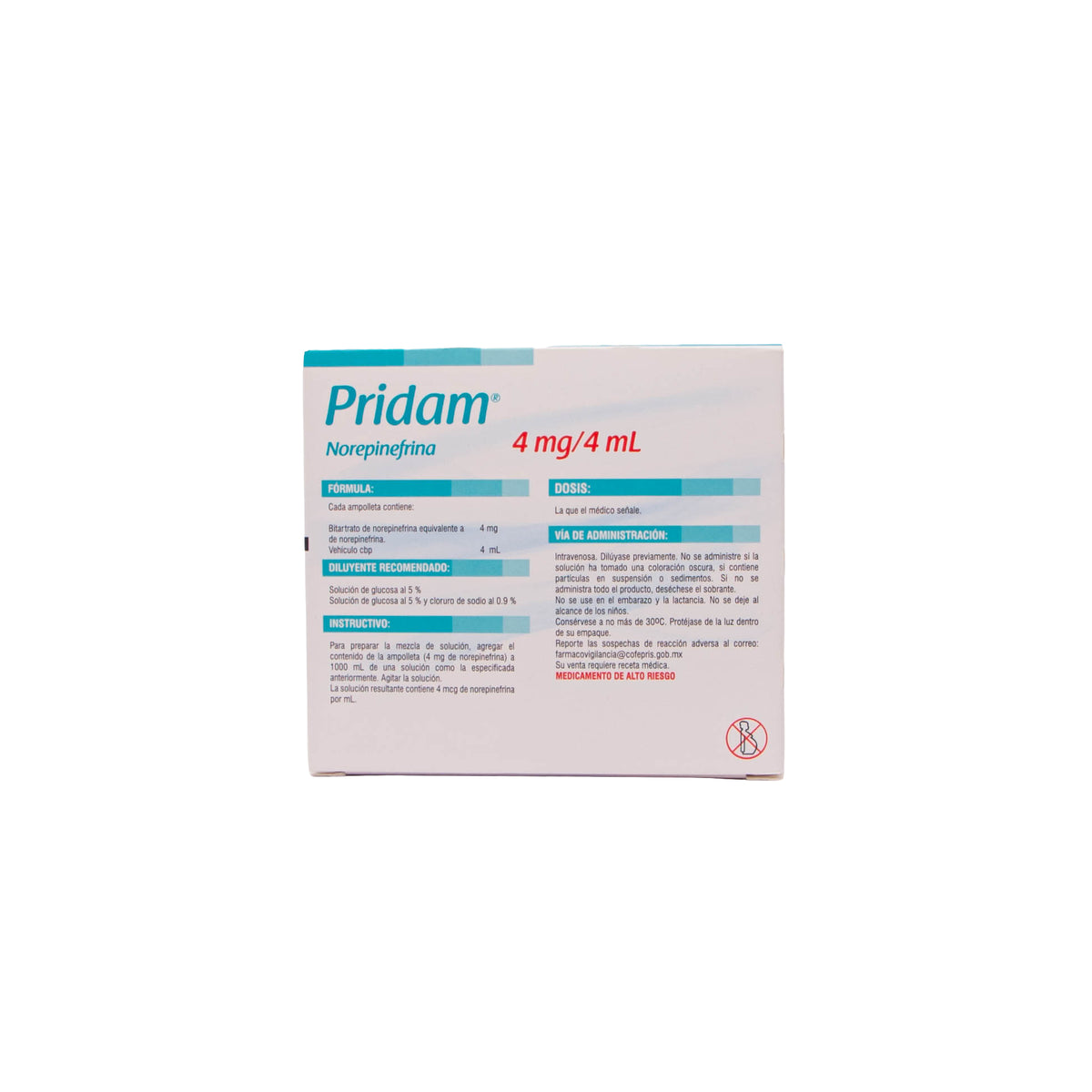 PRIDAM Solución Inyectable 4 mg/4 ml – Uso Hospitalario – Farmacia La Paz