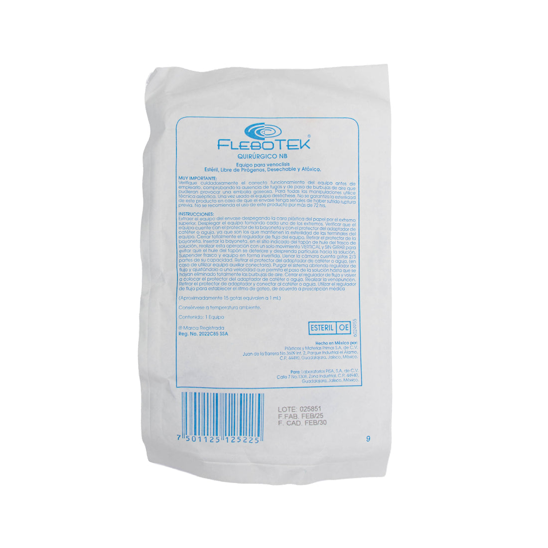FLEBOTEK QUIR. NB EQ. VENOCLISIS – Terapia de Infusión – Farmacia La Paz