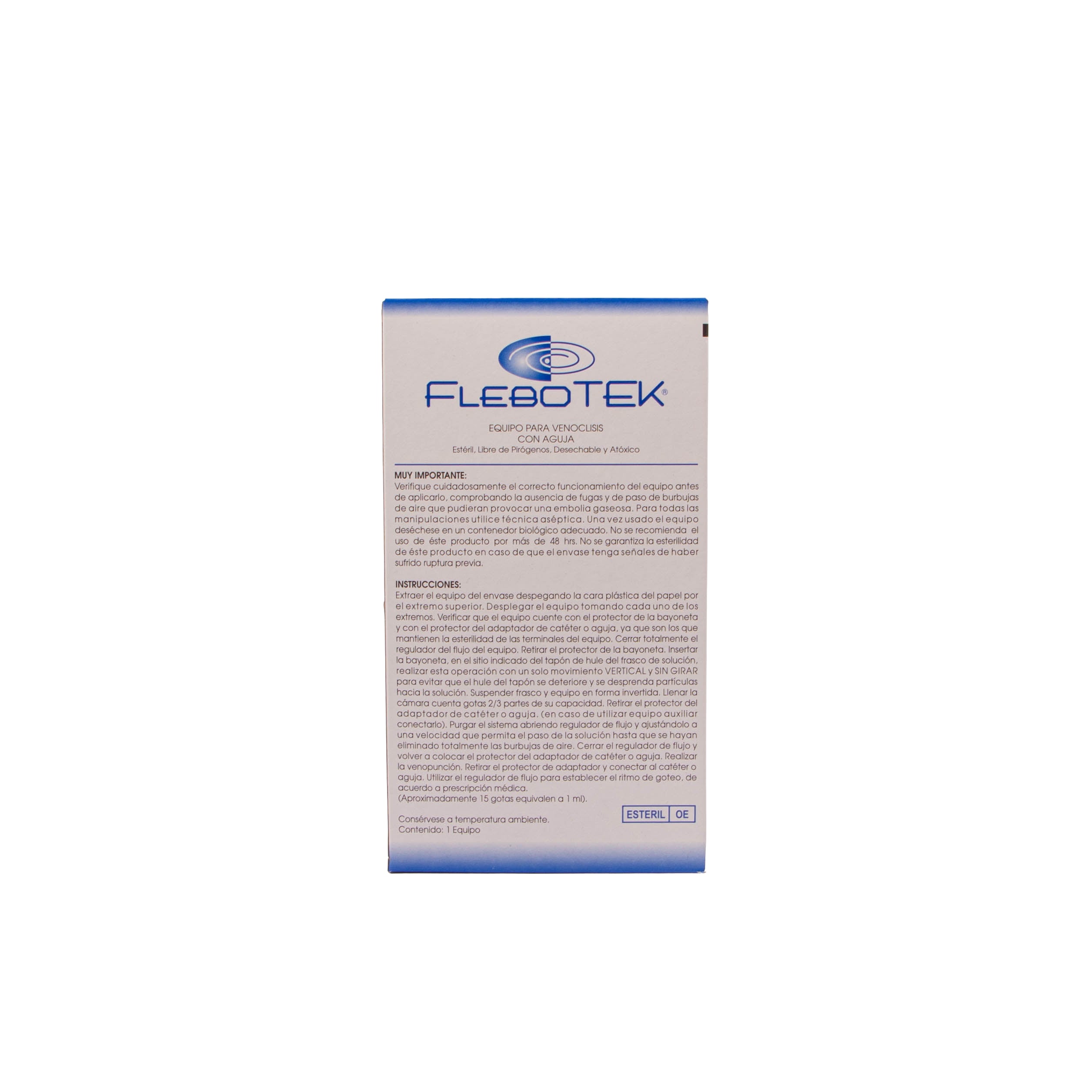 FLEBOTEK CON AGUJA EQ. VENOCLISIS – Terapia de Infusión – Farmacia La Paz