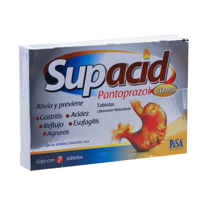 Supacid Ot 20 mg , Pantoprazol, Caj. C/7 Tab.