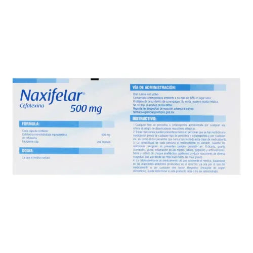 Naxifelar Cápsulas 500mg – Antibiótico