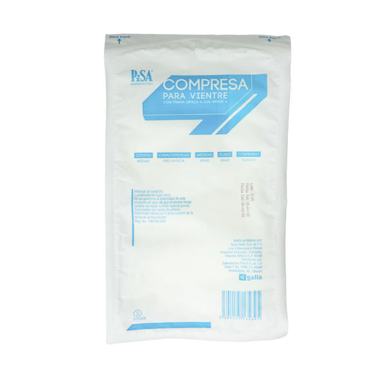 Compresa Vientre Prelavada 45x45 – Uso Médico