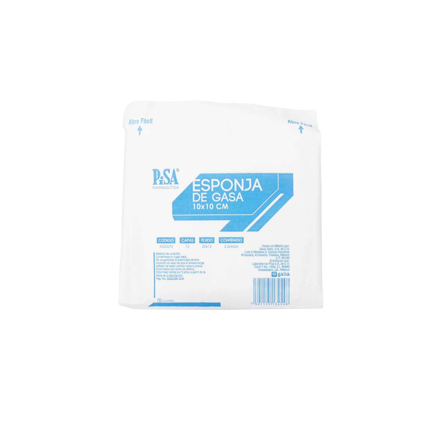 Gasa Estéril 10x10cm T20x12 – Material Curación