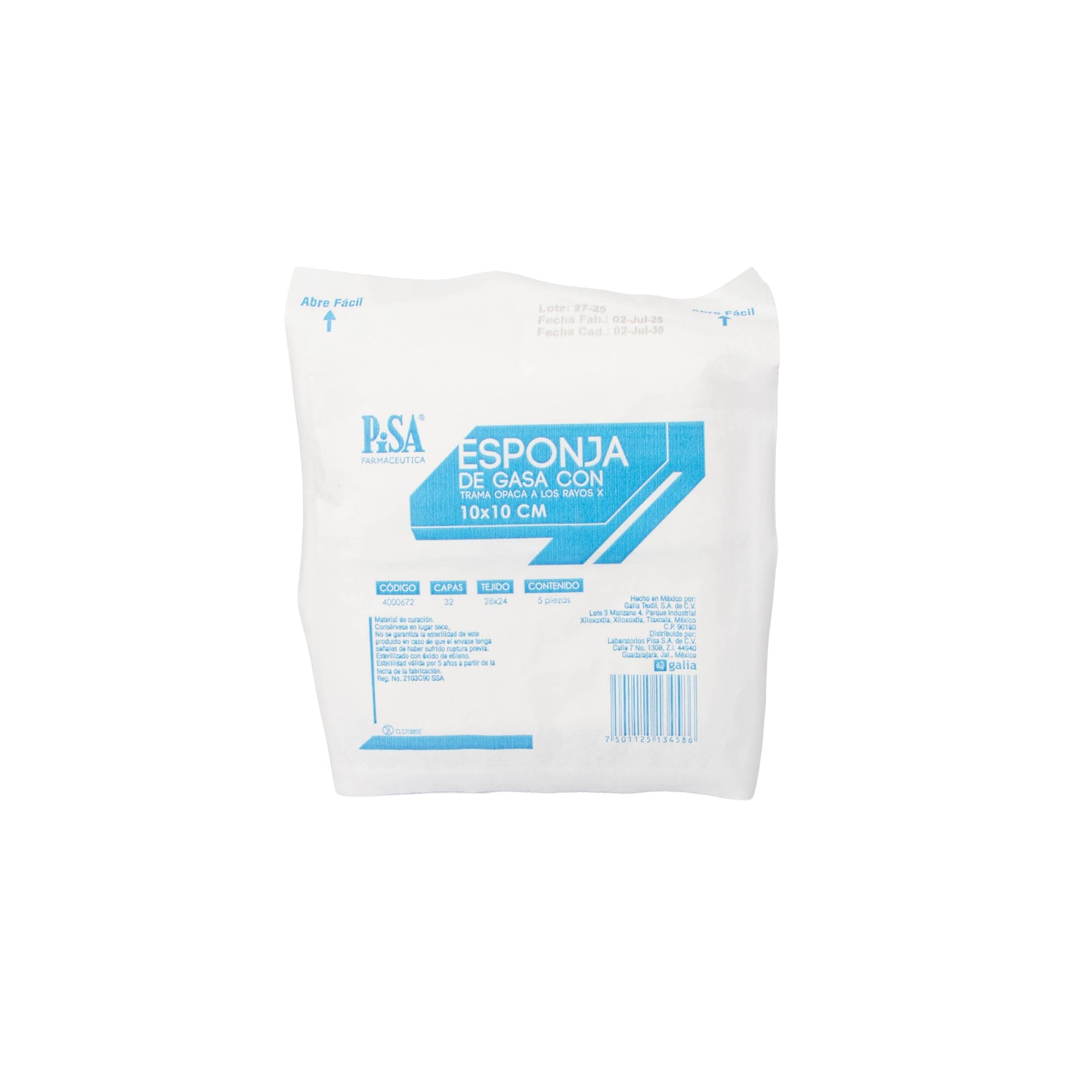 Gasa ESP Larga 10x10cm 32C 28x24 – Material Curación