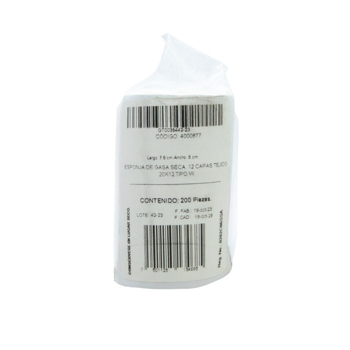 ESP D/GASA 7.5 X 5 CM NE C/200 – Material de Curación