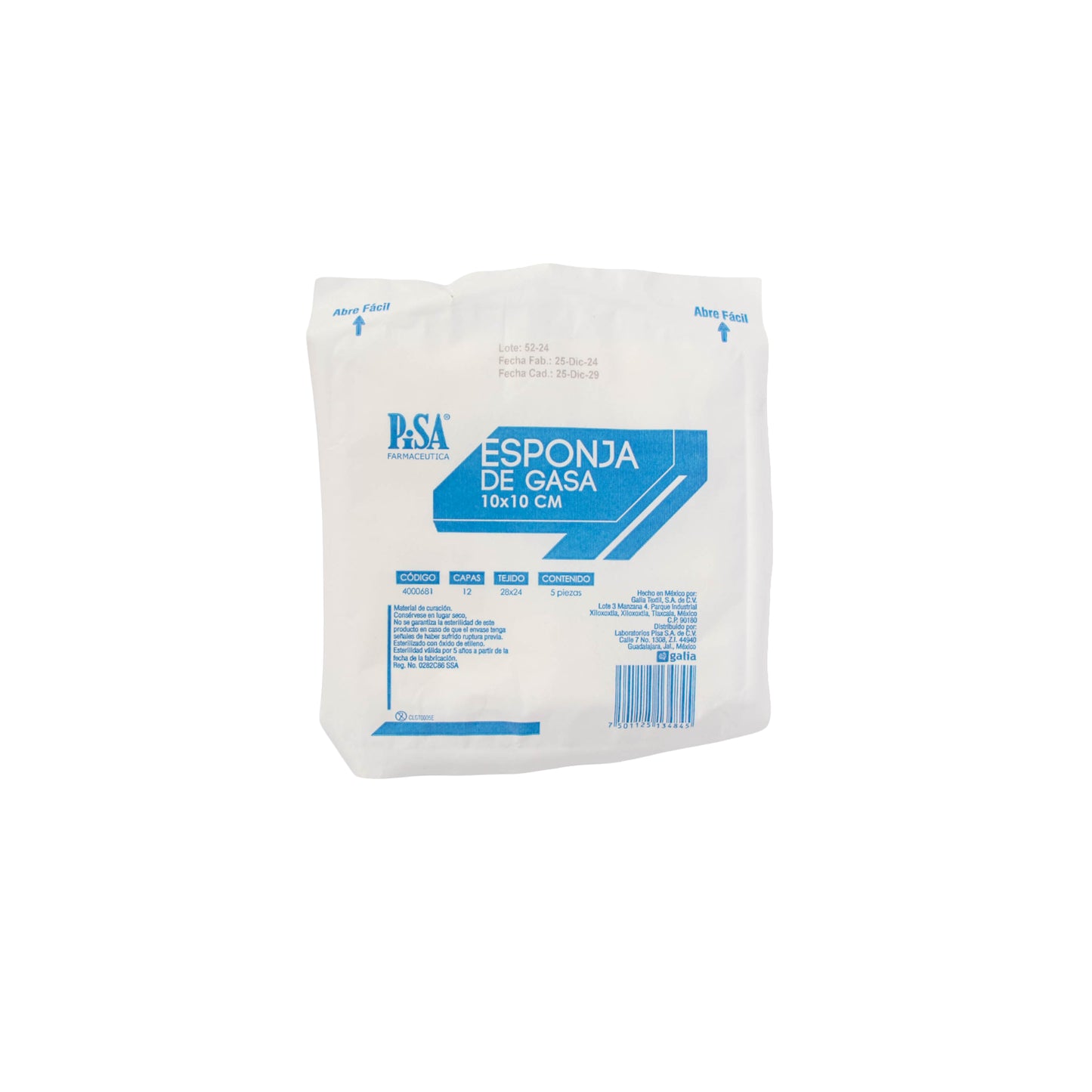 Gasa ESP 10x10cm 12C T28x24 – Material de Curación
