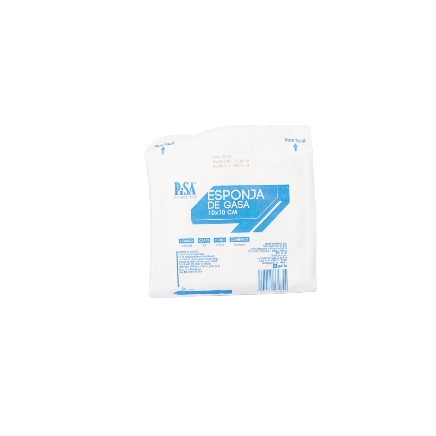 Gasa ESP 10x10cm 12C T28x24 – Material de Curación