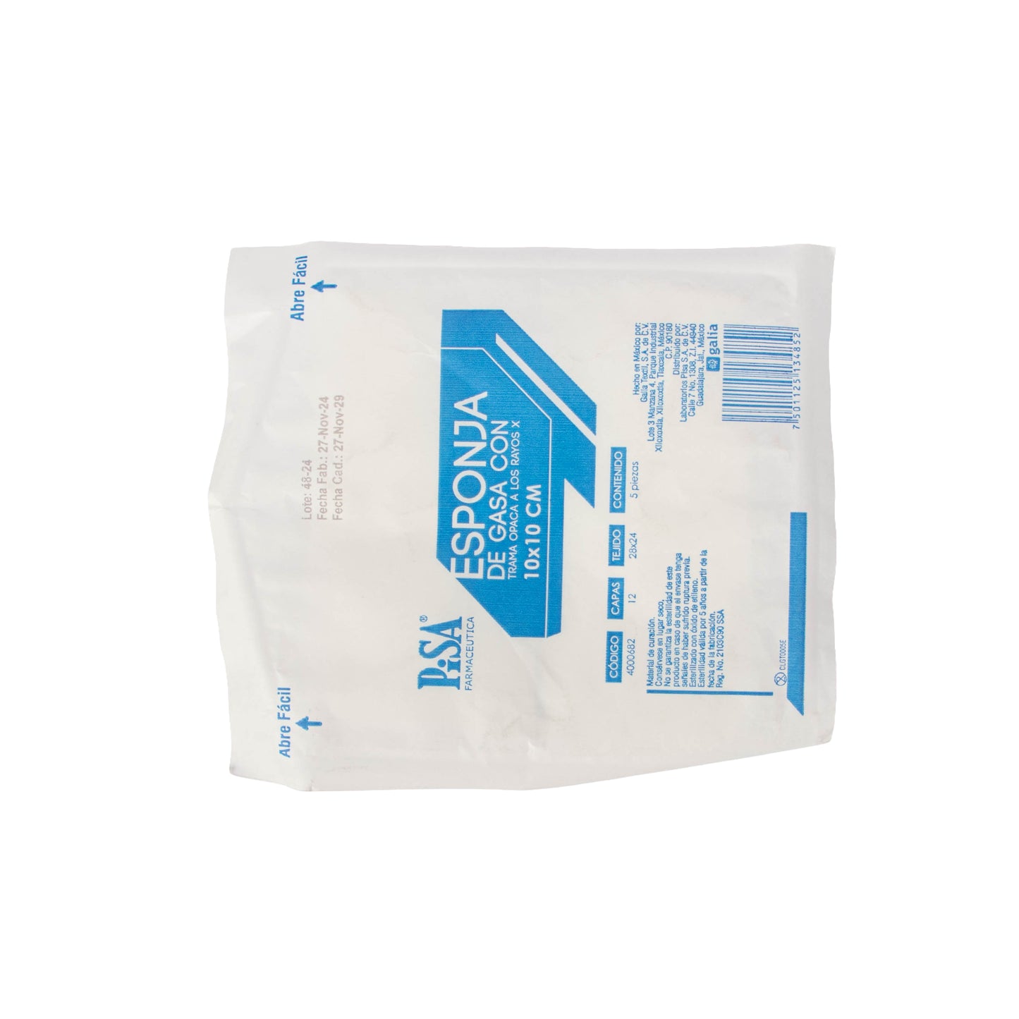 Gasa ESP 10x10cm 12c T28x24 – Material Curación