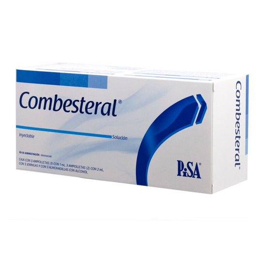 Combesteral, Complejo B+Dexametasona+Lidocaína, Caj. c/6 Ámp. Y 3 Jeringas