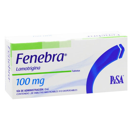 Fenebra 100 mg, Lamotrigina, Caj. C/28 Tab.