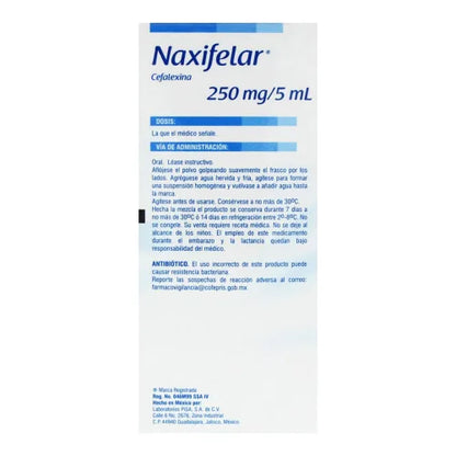 Naxifelar Suspensión Oral 250mg/5ml – Antibiótico