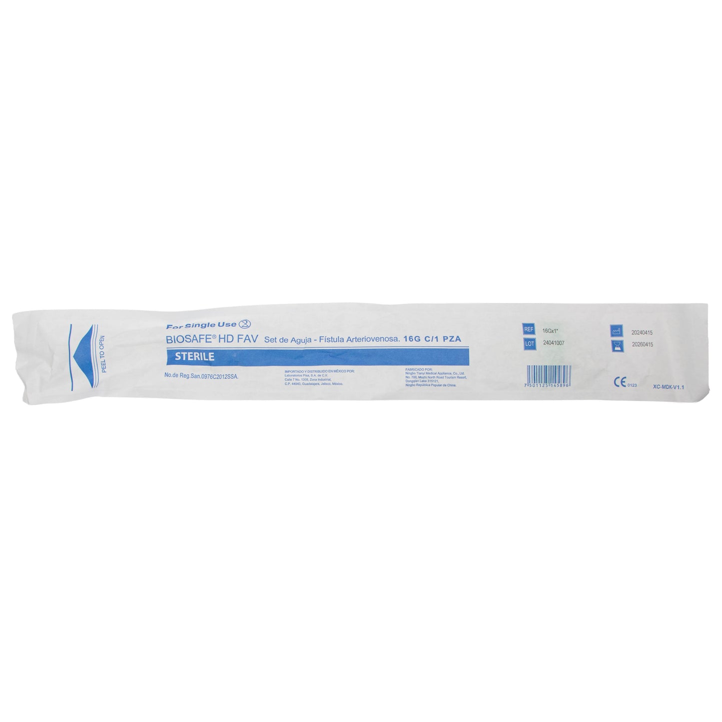 AV Fistula Biosafe HD FAV 16G – Terapia de Infusión