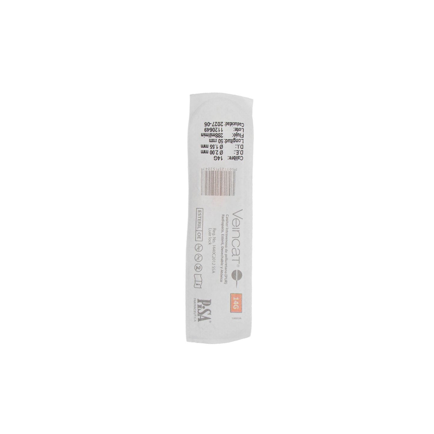 VEINCAT 14G Catéter Periférico – Terapia de Infusión