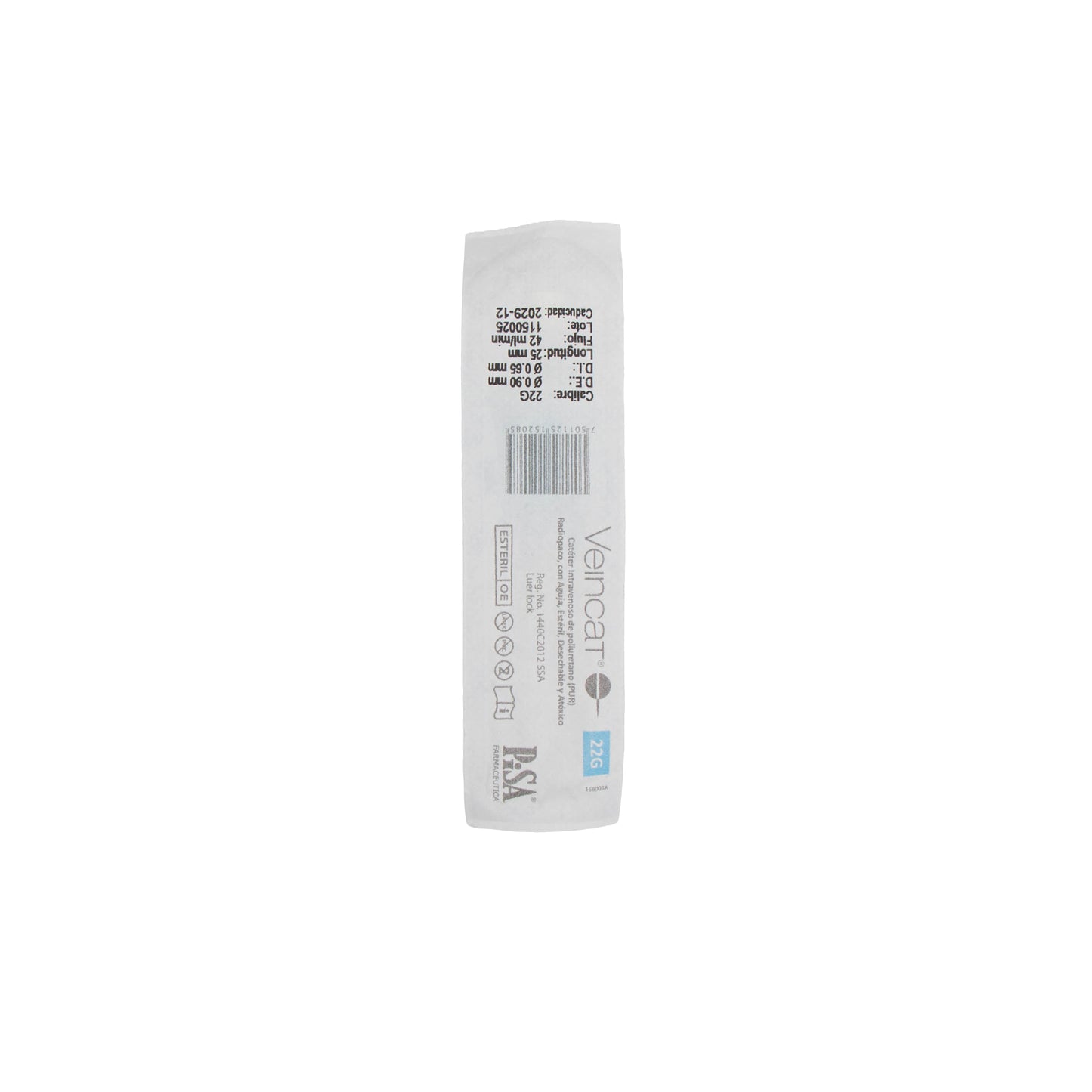 VEINCAT 22G Catéter Periférico – Terapia de Infusión