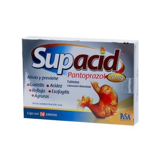 Supacid Ot 20 mg, Pantoprazol, Caj. C/14 Tab.