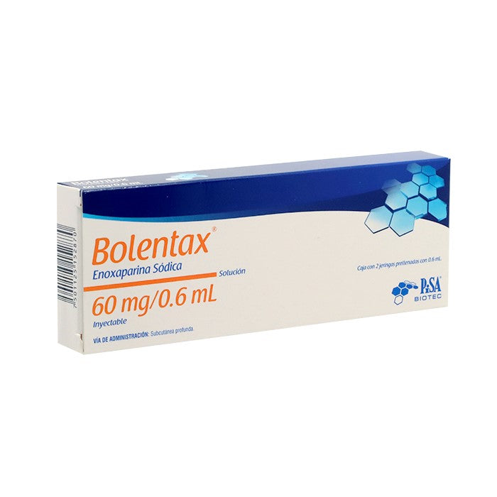 Bolentax 60 mg, Enoxaparina, Env. C/ 2 Jer. C/0.6 Ml