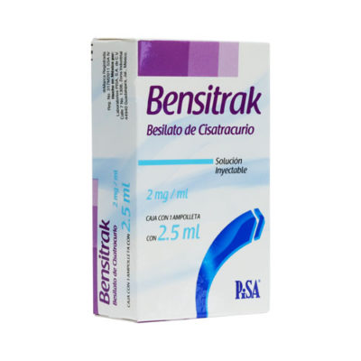 Bensitrak 2 mg / mL, Cisatracurio, C/1 Fco. Ámp. 2.5 mL