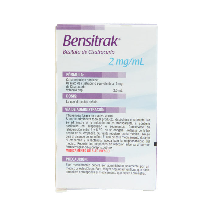 Bensitrak Solución Inyectable 2mg/ml – Relajante Muscular