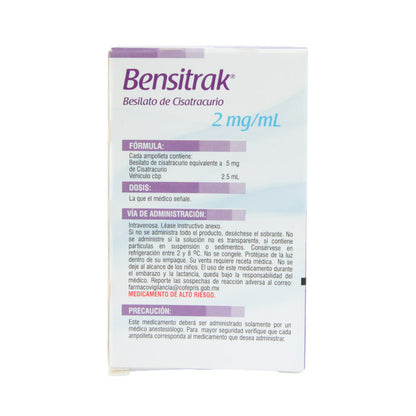 Bensitrak Solución Inyectable 2mg/ml – Relajante Muscular
