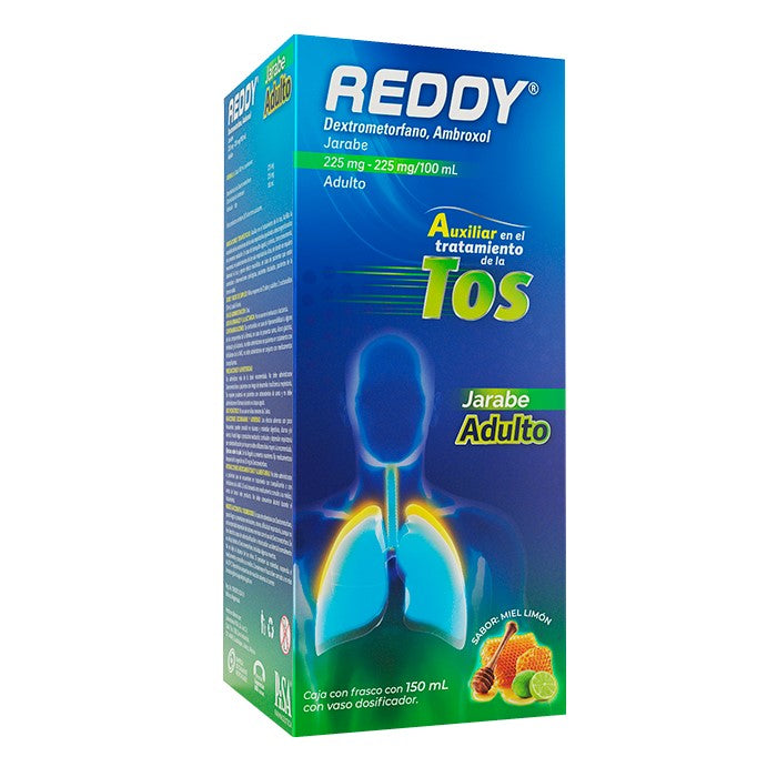 Reddy Jarabe 225 mg/ 225 mg, Ambroxol-Dextrometorfano, 150 mL ADL