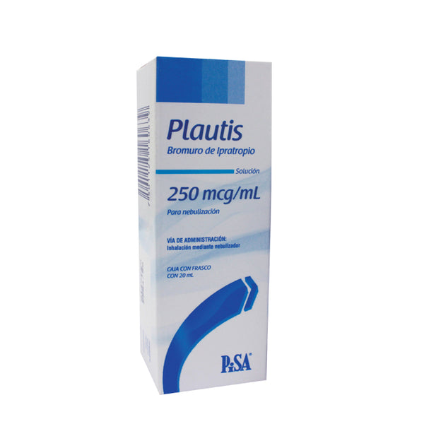 Plautis 25mg/100 mL, Bromuro de Ipratropio, 1 Fco c/ 20mL Sol P/Neb