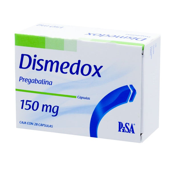 Dismedox 150 Mg, Pregabalina, Caj. C/28 Cáps.