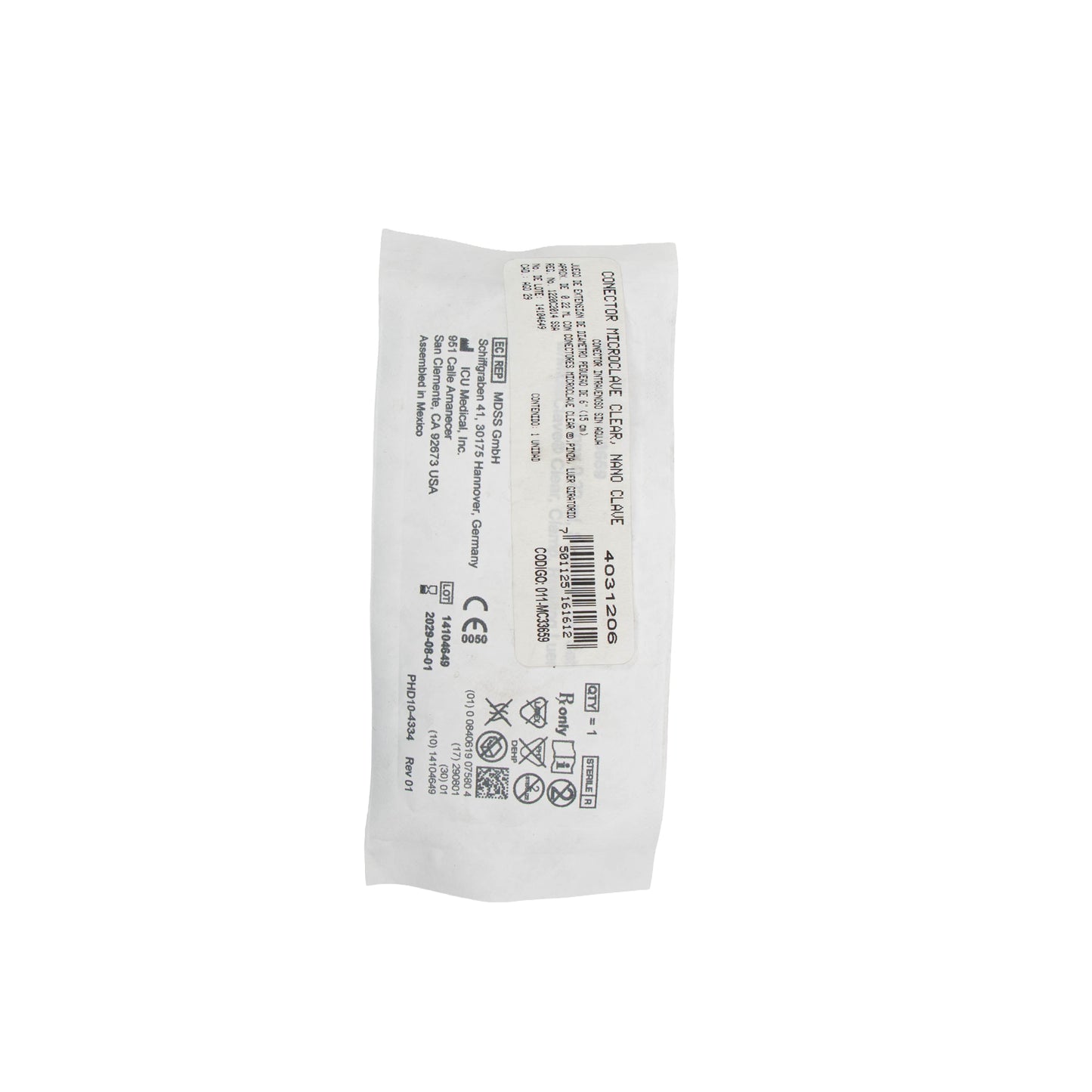 Microclave Clear Ext Micro 15cm Vía – Terapia de Infusión