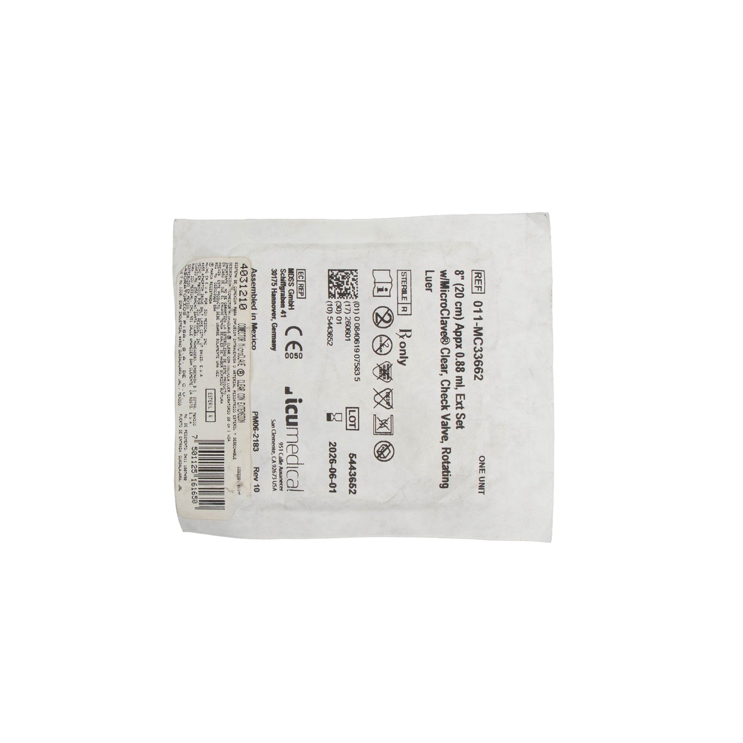 Microclave Ext Válvula Check – Terapia de Infusión