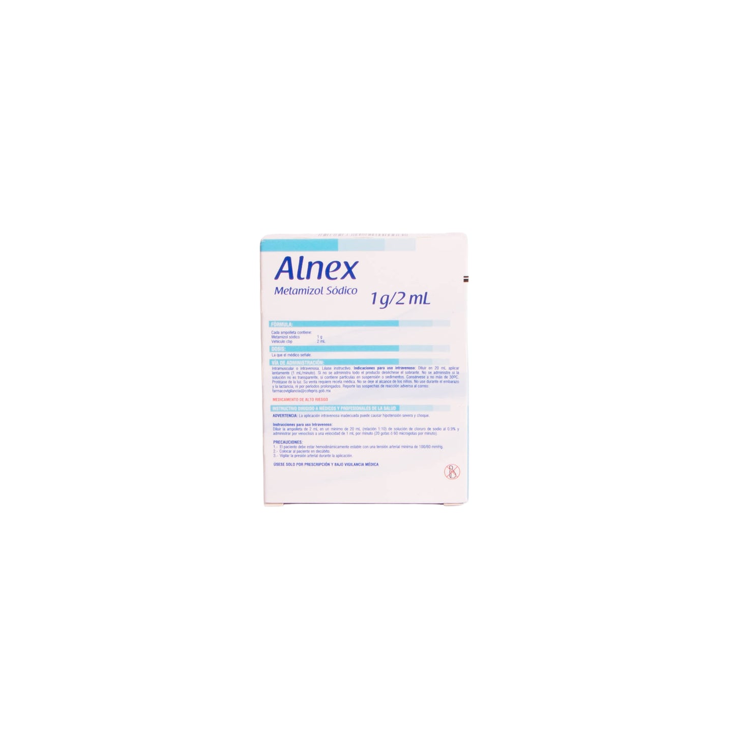 ALNEX Solución Inyectable 1g/2ml – Analgésico