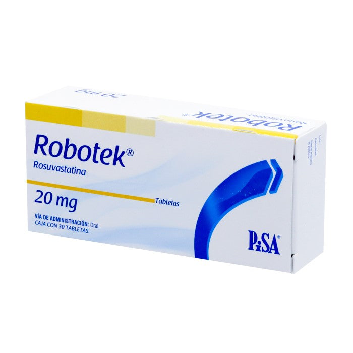 Robotek 20mg, Rosuvastatina, Caj. C/30 Tab.