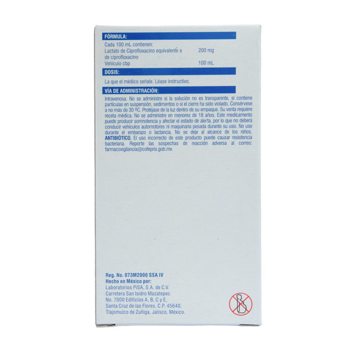 Ciprofloxacino Solución 200mg/100ml – Antibiótico