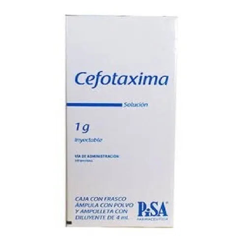 Cefotaxina 1 g IM, Caj. c/1 Fco. Ámp. c/4 mL