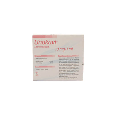 Unokavi Solución Inyectable 10mg/1ml – Vitamina K
