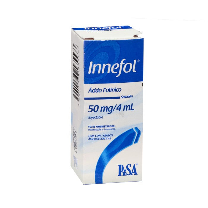 Innefol 50 Mg / 4ml , Ácido Folínico, Caj. C/1 Fco. Ámp.
