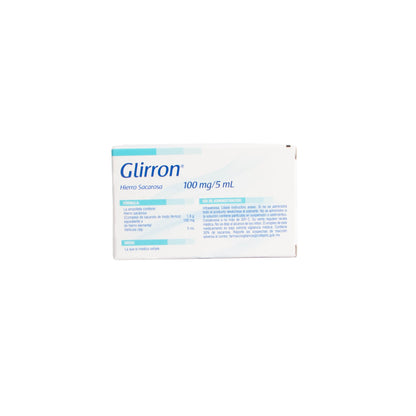 Glirron Solución Inyectable 100mg/5ml – Hierro Sacarato