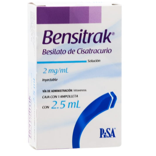 Bensitrak 2 Mg / mL, Cisatracurio, C/1 Fco. Ámp. 5 mL