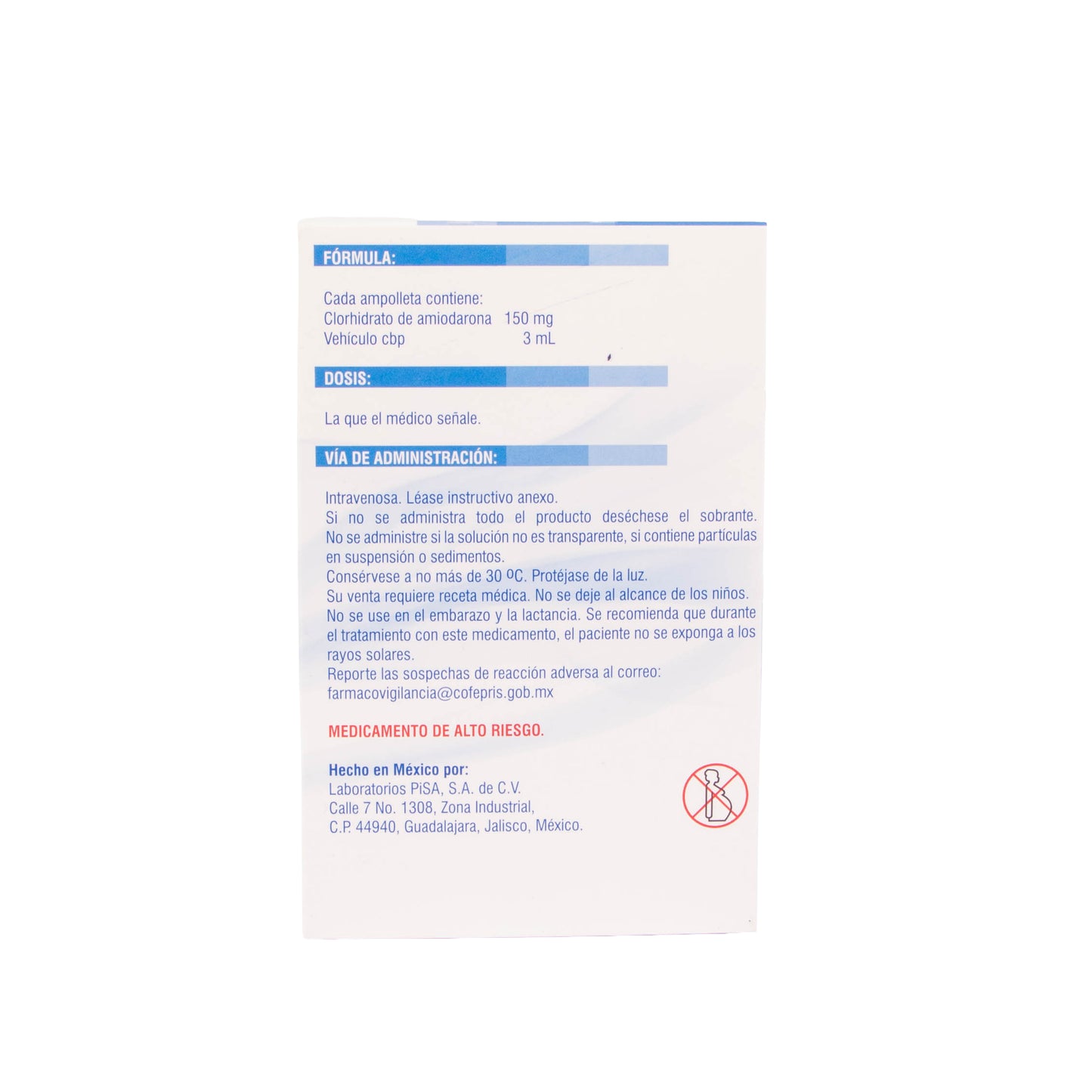 CIRTRENT Solución Inyectable 150mg/3ml – Antiarrítmico